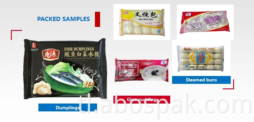 Awtomatikong Multi-Function na Frozen na Pagkain/Dumplings/Bag/Buns/Rolls/Burger/Bread Pillow Packing Packaging Line Equipment